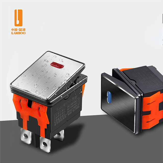 LANBOO 2822series Rocker Switch ON-OFF 2 Position 4/6Pin Electrical Equipment With LED Switch 16A 250VAC