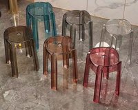Chaises de salle à manger empilées épaissies de ménage transparent en plastique d'extérieur moderne