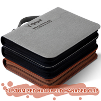 Porte-documents multifonctionnel en cuir A4 de haute qualité, imperméable, avec calculatrice intégrée, logo personnalisé