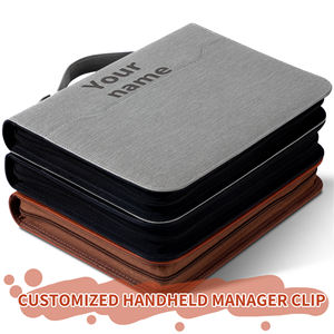 Hoge kwaliteit A4 lederen waterdichte map met ingebouwde rekenmachine, aangepaste logo, multifunctionele portfolio - Product Image 4