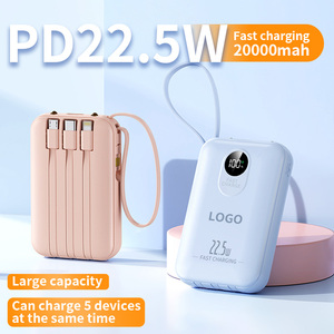 Mini Power Bank 20000mAh PD 22.5W Charge Rapide Portable avec 4 Câbles Intégrés et 2 Lampes Torches LED avec Affichage LED - Product Image 1