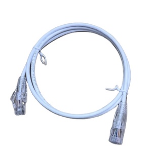 28AWG Câble de raccordement réseau <span class=keywords><strong>Ethernet</strong></span> mince en PVC <span class=keywords><strong>blanc</strong></span> sans accroc 0.15m Cat6a Câbles de communication non blindés (UTP) - Product Image 2
