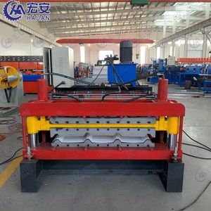 Roof <b>Sheet</b> Metal <b>Tile</b> Roll Forming Machine with Film Laminating Motor & PLC Control High Productivity - Product Image 2