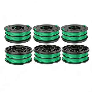6PCS Set DF-080 <b>String</b> Trimmer line Spool Replacement for <b>Black</b> and Decker GH1100 GH1000 GH2000 30ft 0.080" Dual Auto-Feed Spool - Product Image 1