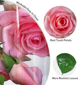 Fleurs artificielles de haute qualité en soie, roses au toucher réel, revêtement en latex, fausses fleurs décoratives pour mariage, fête, anniversaire, salle d'exposition - Product Image 3