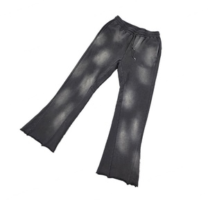 Pantalones de Algodón de Alta Calidad, Lisos, Gruesos, de Pierna Ancha, Estilo Vintage, Lavado Ácido, Decoloración al Sol, Personalizados para Hombre - Product Image 5