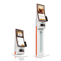 Kiosque de paiement extérieur personnalisé en libre-service avec écran tactile incurvé de 23,6/32 pouces, lecteur de codes-barres NFC/RFID, scanner de codes QR, prise en charge SDK