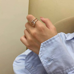 S925 Sterling Silver Geometric <b>Open</b> <b>Ring</b> For Women's Index Finger Minimalist Design Everyday Wear - Product Image 4