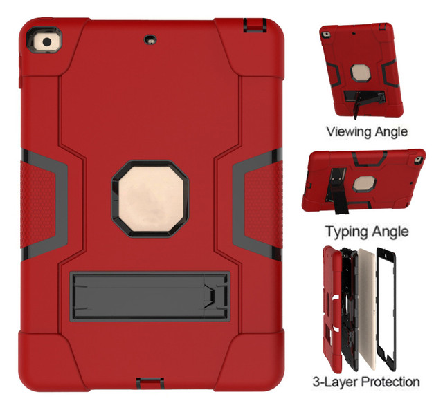 Silicone Case for iPad 9th 8th 7th Generation 2021 2019 10.2 Inch Tablet Cover Heavy Duty Slim Shockproof Rugged Kickstand Cases