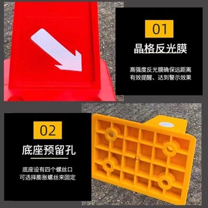 Separador de Carriles Reflectante Angcheng EVA, Señal de Tráfico Anticolisión, Guía de Desvío para Construcción de Carreteras con Orificios de Montaje en Base - Product Image 1