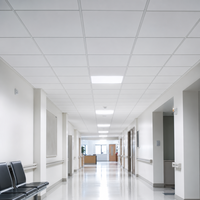 Plaques de plafond perforées en aluminium 600x600mm blanches pour salle blanche médicale, plafond suspendu métallique à clipser pour hôpital, pharmacie, centre commercial