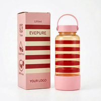 Bouteille de sport Tritan personnalisable avec logo, grande capacité 1200 ml, anti-fuite, pour la gym, l'entraînement, le fitness, portable avec sangle, sans BPA