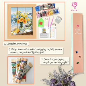 Offre Spéciale Kit de Peinture Diamant 5D DIY Style Fleurs sur le rebord de la fenêtre Peinture Diamant Imprimée en Gros - Product Image 3