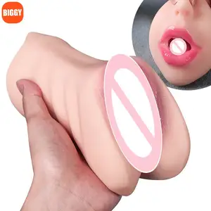 All'ingrosso Pussy Pussy Doll 3D bocca della vagina bambola del sesso anale 3 in 1 maschio masturbatore bambola realistica tasca figa giocattoli del sesso per gli uomini