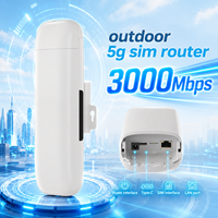 Router SIM 5G para Exteriores, Puerto de Red de 2.5Gbps, Antena Integrada de 8dBi SA/NSA, Router CPE 5G Desbloqueado, Router con Tarjeta SIM para Exteriores, Router WiFi 5G
