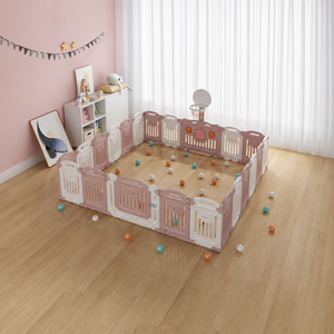 Parc de <span class=keywords><strong>jeu</strong></span> modulaire surdimensionné pour enfants avec panneau de <span class=keywords><strong>jeu</strong></span> de basket, aire de jeux intérieure pour bébés, idéal pour la maison et la garderie - Product Image 1