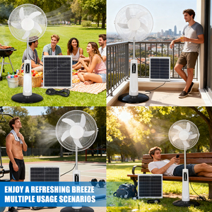 16 inch sạc năng lượng mặt trời Fan ETD-T100 với bóng đèn <span class=keywords><strong>LED</strong></span> và USB sạc điện thoại di động cổng - Product Image 5