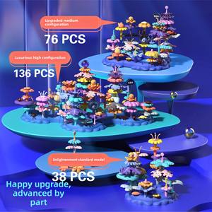 MILI 136 piezas de plástico DIY <span class=keywords><strong>juguetes</strong></span> de bloques de construcción niños Coral marino mundo flor modelo <span class=keywords><strong>juguetes</strong></span> educativos - Product Image 3