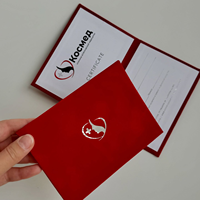 Enveloppe personnalisée A5 en velours gris avec logo argenté pour certificat, bon de réduction d'entreprise, carte cadeau de cérémonie de remise des prix