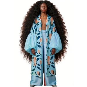 Cárdigan de Mujer para Vacaciones en la Playa, Camisa con Mangas de Campana, Estampada, Estilo Playero - Product Image 6