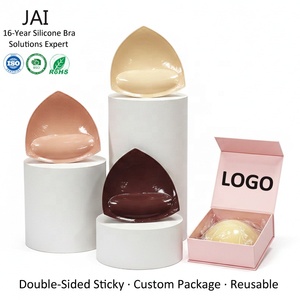Coussinets <span class=keywords><strong>de</strong></span> soutien-gorge triangulaires invisibles en silicone adhésif double face, lavables, réutilisables, respectueux <span class=keywords><strong>de</strong></span> la peau, sans couture, pour augmenter la taille <span class=keywords><strong>de</strong></span> la poitrine - Product Image 1