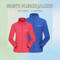 Chaqueta polar de alta calidad con logotipo personalizado de 330 gramos para hombre y mujer, chaqueta informal de cuello redondo con cremallera completa sólida para Otoño e Invierno