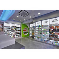 Mobilier de magasin vert moderne, armoire murale médicale, étagère pour pharmacie, vente au détail personnalisée, magasin de pharmacie en bois, Design d'intérieur