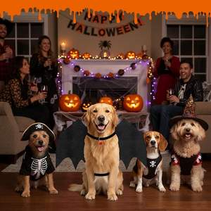 Poliéster Lujo Halloween Otros accesorios de ropa para mascotas Alas de murciélago negro Disfraz de perro Cosplay - Product Image 3