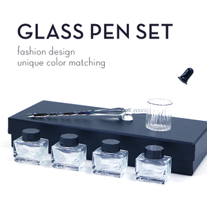 Juego de Plumas de Tinta Dicroicas de Cristal Arcoíris para Caligrafía y Firma, Estilo <span class=keywords><strong>Murano</strong></span>, Listo para Enviar - Product Image 4