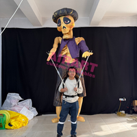 Costume gonflable géant de marionnette squelette du Jour des Morts, gonflable publicitaire durable pour Halloween