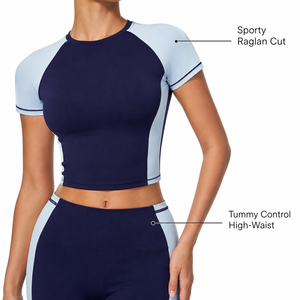 Conjunto de Yoga con Sujetador Deportivo de Espalda Abierta y Logotipo Frontal, Pantalones Cortos de Spandex y Camiseta sin Mangas - Ropa Deportiva que Absorbe el Sudor - Product Image 6