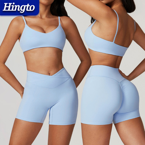 Workout Short Sports Bra Sets Active Athletic Wear Yoga Two Piece Sets Spandex Gym Wear Wholesale Gym Clothes Yoga Clothing Sets