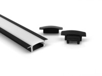 Profilé LED linéaire en aluminium anodisé pour armoire en verre, diffuseur PC en arc, installation encastrée, usage commercial, T5 2700K 90