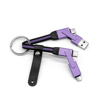 Mini Llavero 6 en 1, Cable de Datos USB Tipo C a Tipo C de Carga Rápida de 60W, Dispositivo Portátil para iPhone, Regalo Empresarial