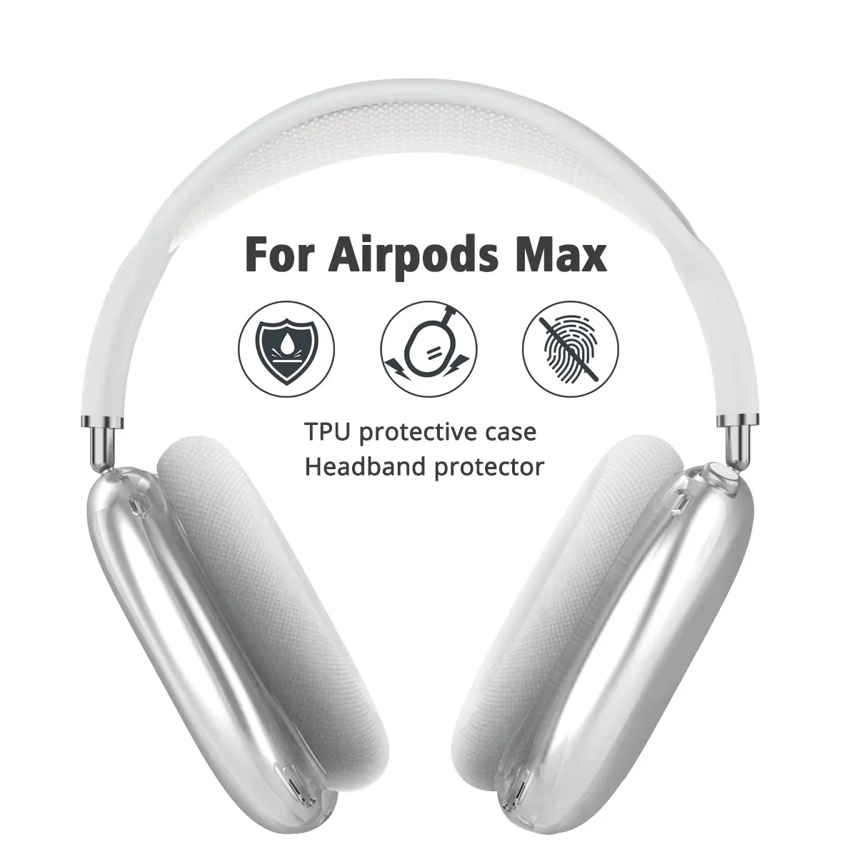 AirPodsMax透明ケース用ソフトTPUアンチスクラッチカバースリーブ保護イヤホンケースヘッドフォンアクセサリー