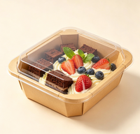 Boîte et bol jetables carrés en kraft imperméables pour la vente en gros en usine, idéaux pour l'emballage de la nourriture pour bébé, des salades, du riz, des collations et des desserts