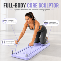 Kit de planche de Pilates pliable avec roulettes, planche d'entraînement d'équilibre pour la maison et la salle de sport, violet, rose, noir