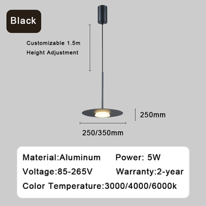 Suspension LED moderne en aluminium noir pour <span class=keywords><strong>plafond</strong></span> intérieur, luminaire créatif et simple pour la décoration intérieure - Product Image 5