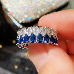 Anello a Doppia Fila con Design a Goccia, Stile Elegante, Anello da Dito per Donne - Product Image 6