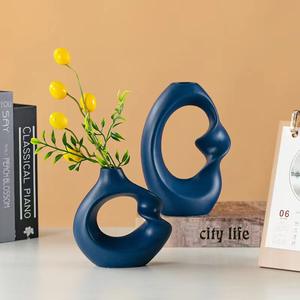 Vases קרמיקה מודרני picasso קרמי סט בסגנון נאדי מט גלייז פורצלן חתונה אגרטל תפאורה לבית - Product Image 6