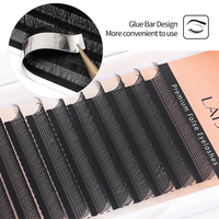 Extensions de cils préfabriquées en forme de UY, noir mat, PBT coréen, plateau de cils dense, courbures L LB LC LD M LU, marque privée OEM