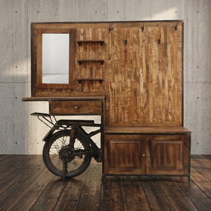 Antique-Style Industrial & Vintage <b>Bar</b> Furniture Solid Wood & Iron Metal <b>BAR</b> <b>Table</b> Nidran NAEN-1247 for Home or Hotel Use - Product Image 2