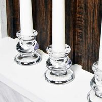 Bougeoir en verre transparent de style nordique de haute qualité, vente en gros, bougies coniques, décoration de mariage, fête, festival, dîner, soirée