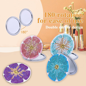 Diamond Painting Oem Compact Mirror DIY <strong>Mandala</strong> Art <strong>Dotting</strong> Mini Pocket Mirror Portable Diamond Painting Mirror - Product Image 5