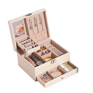 Nuevos Modelos de Estuche para Joyas de Cuero PU, Estuche para Joyas de Gran Capacidad, Estuche para Guardar Joyas, Venta al por Mayor - Product Image 1