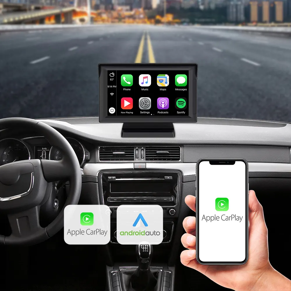 यूनिवर्सल वायरलेस वायर्ड लिनक्स carplay एंड्रॉयड ऑटो 7 इंच टच स्क्रीन टैबलेट पीसी बीटी एफएम औक्स नेविगेशन मल्टीमीडिया कार की निगरानी