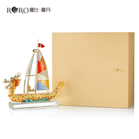 RORO nouveau Style chinois décoration de la maison salon bureau moderne luxe décoration de la maison émail couleur Dragon bateau décoration