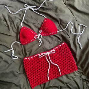 ชุดว่ายน้ำผู้หญิงแบบสั่งทำปี 2024 ปักมือ ระบายอากาศได้ดี ชุดบิกินี่โครเชต์เซ็กซี่ ผ้าตาข่าย ชุด 2 ชิ้น ชุดว่ายน้ำชายหาดสำหรับผู้หญิง - Product Image 1