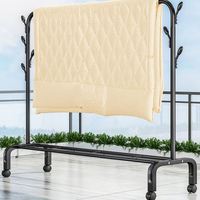 Porte-manteau et porte-sacs mobile en métal, design branche, présentoir pop pour séchage sur balcon