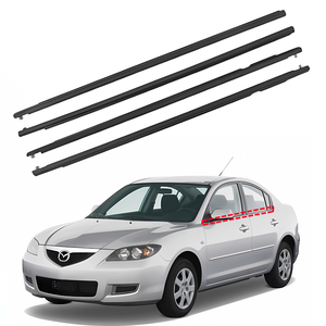 Para <span class=keywords><strong>Mazda</strong></span> <span class=keywords><strong>3</strong></span> (Serie <span class=keywords><strong>BK</strong></span>) Sedán 2004-2009 Burletes de Ventana Exteriores Tira de Goma Sello de Vidrio Moldura Exterior Juego de 4 Piezas - Product Image 1